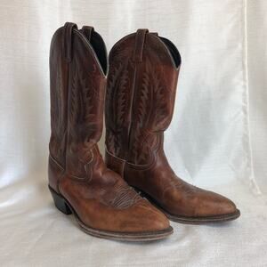 Dan Post Embroidered Brown Cowboy Western Boots Mens 9.5